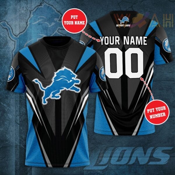 Detroit Lions 3D T shirt 02