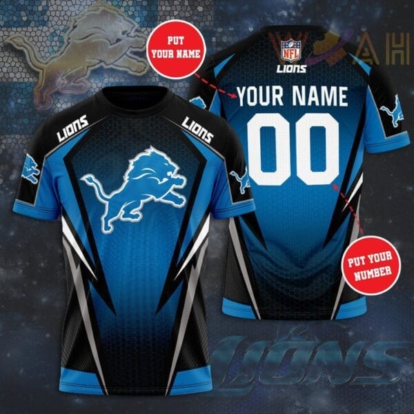 Detroit Lions 3D T shirt 03 1