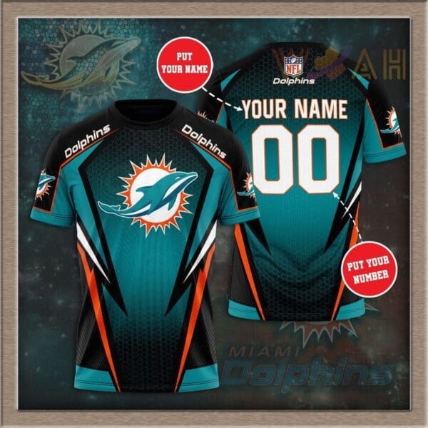 Miami Dolphins 3D T shirt 02