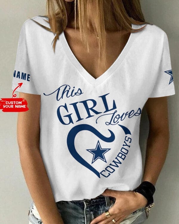 dallas cowboys personalized summer v neck women t shirt 172 thutk 1