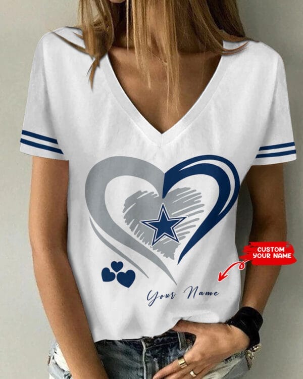 dallas cowboys personalized summer v neck women t shirt bg281