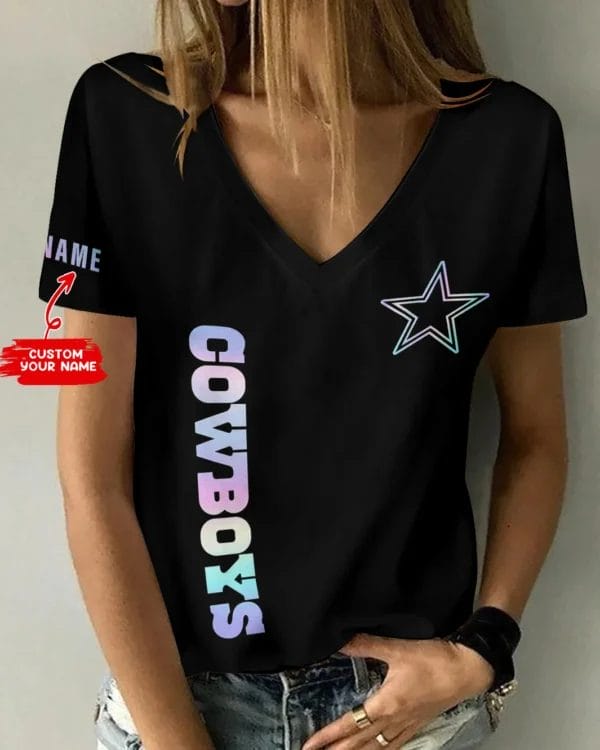 dallas cowboys personalized summer v neck women t shirt bg354