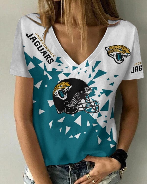 jacksonville jaguars summer v neck women t shirt bg183 eboud 1