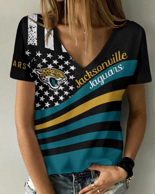 jacksonville jaguars summer v neck women t shirt bg269 t35xn 1