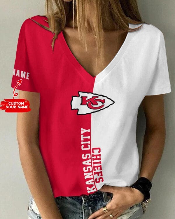 kansas city chiefs personalized summer v neck women t shirt bg271 lunzk 1