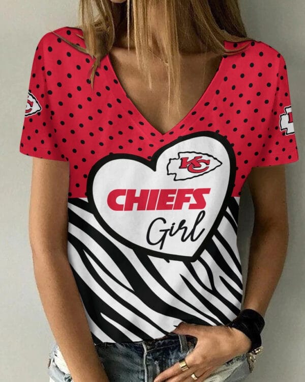 kansas city chiefs personalized summer v neck women t shirt bg341 yyrta 1