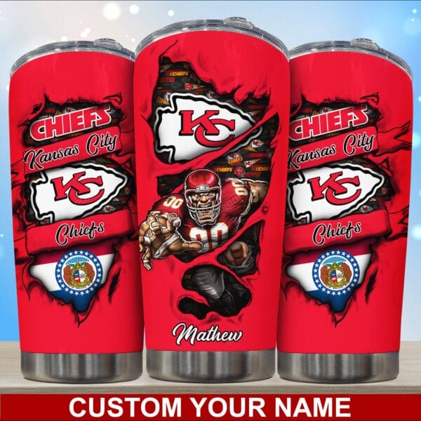 kansas city chiefs personalized tumbler bg236 dqlho