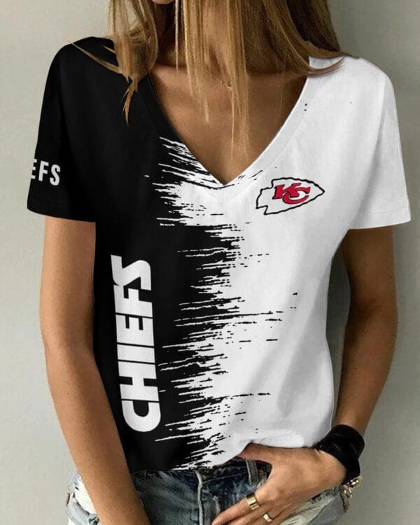 kansas city chiefs summer v neck women t shirt bg16 sk9dh 1