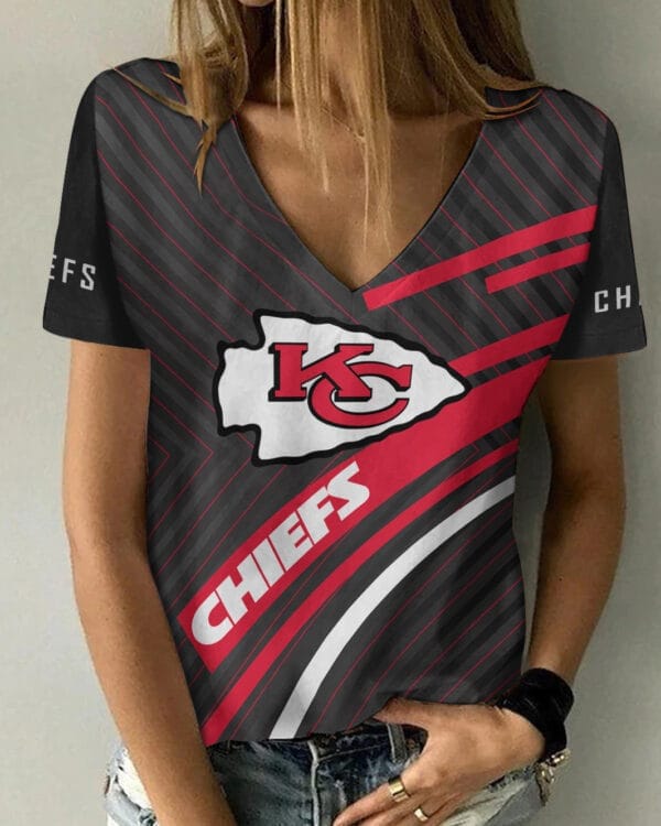 kansas city chiefs summer v neck women t shirt bg334 xrznw 1