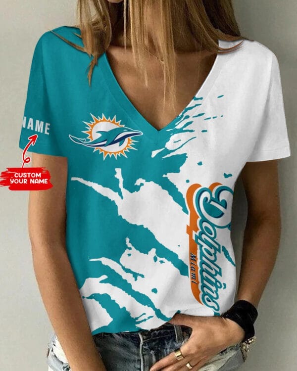 miami dolphins personalized summer v neck women t shirt bg260 wila1 1