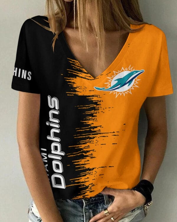 miami dolphins summer v neck women t shirt bg06 ttsof 1