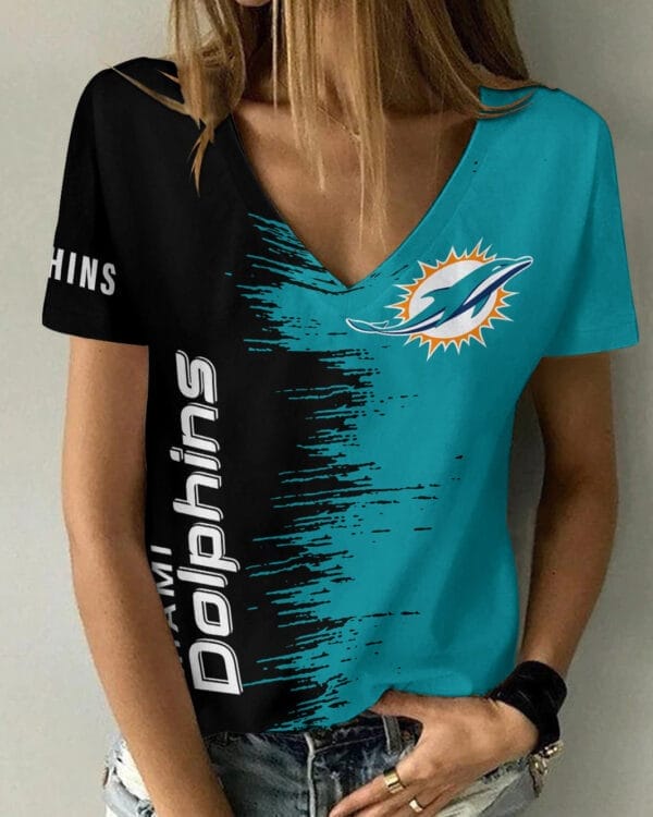 miami dolphins summer v neck women t shirt bg06 vru1d 1