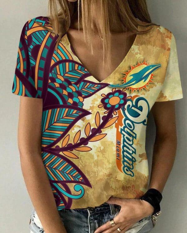 miami dolphins summer v neck women t shirt bg413 gspqb 1