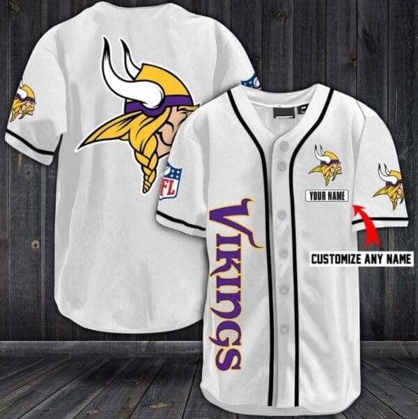 minnesota vikings personalized baseball jersey shirt 73 kppt1