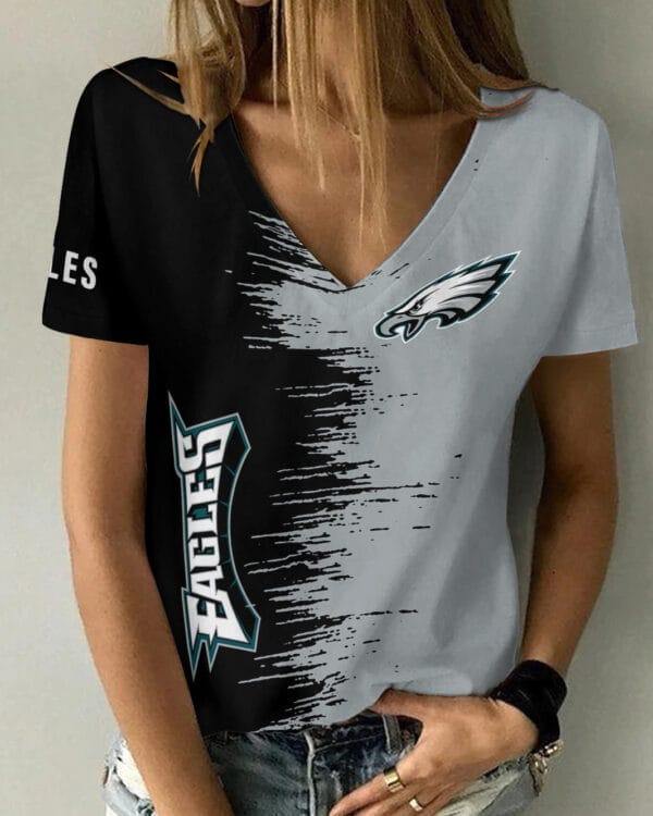 philadelphia eagles summer v neck women t shirt bg07 erqju 1