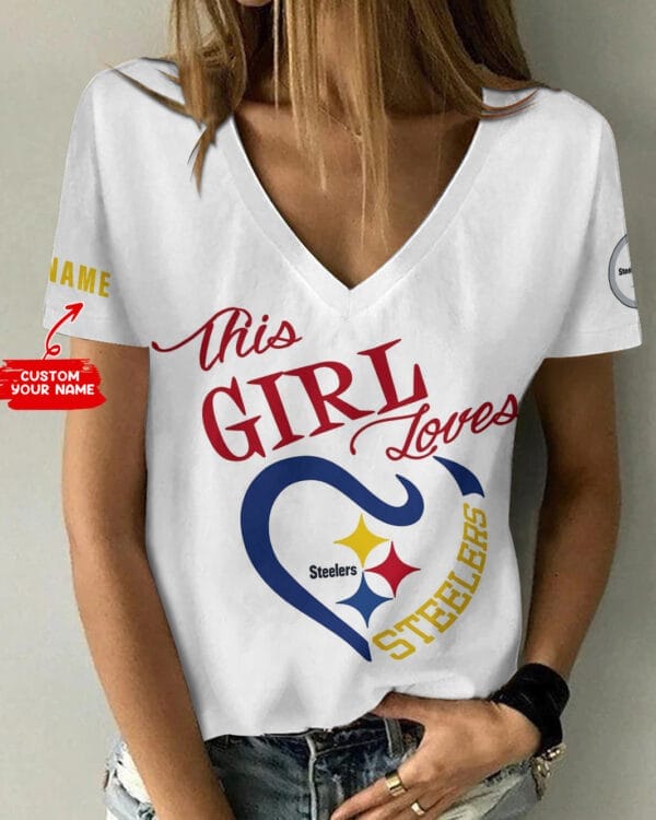 pittsburgh steelers personalized summer v neck women t shirt 175 twdce 1