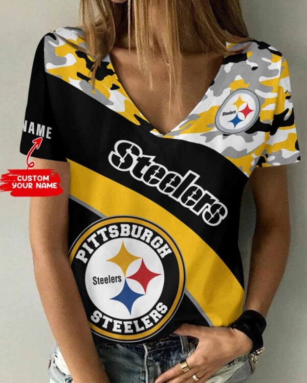 pittsburgh steelers personalized summer v neck women t shirt bg219 okjls