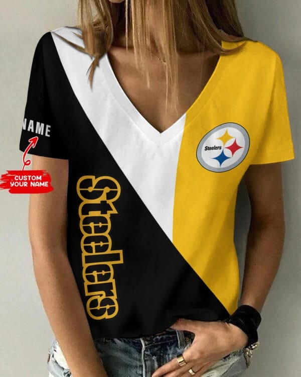 pittsburgh steelers personalized summer v neck women t shirt bg373 rbz89 1