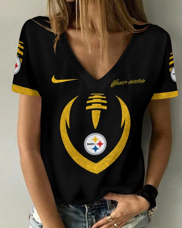 pittsburgh steelers personalized summer v neck women t shirt bg374 usa7s 1