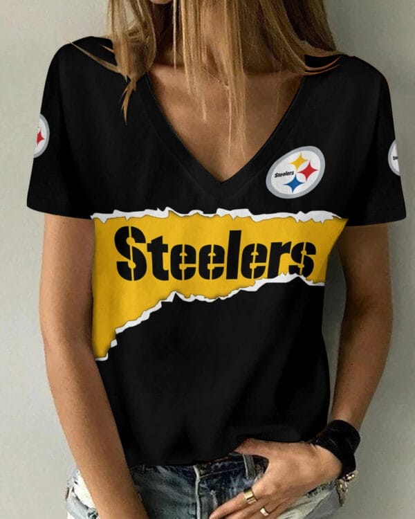 pittsburgh steelers personalized summer v neck women t shirt bg377 k3fac