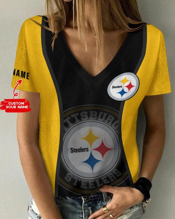 pittsburgh steelers personalized summer v neck women t shirt bg417 gyipb 1