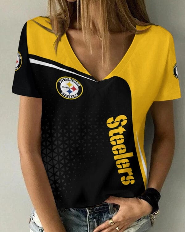 pittsburgh steelers summer v neck women t shirt bg318 vd9ty 1