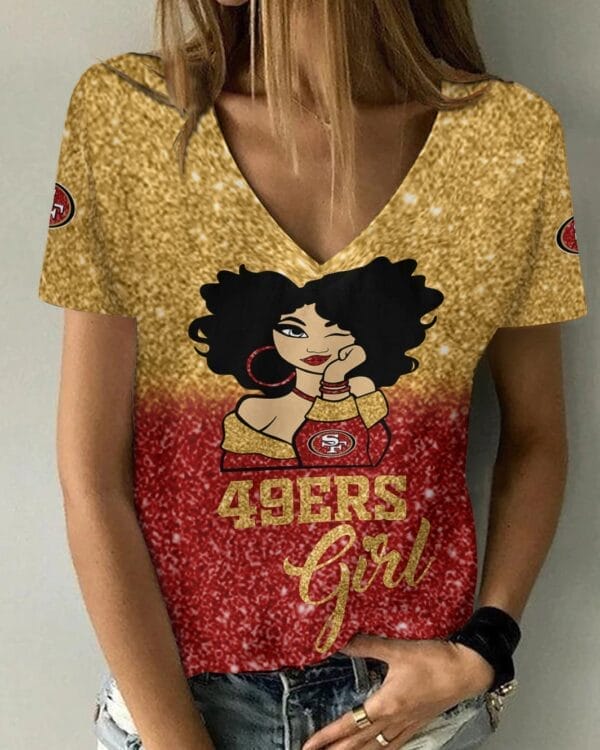 san francisco 49ers personalized summer v neck women t shirt bg35 l2mzt 1