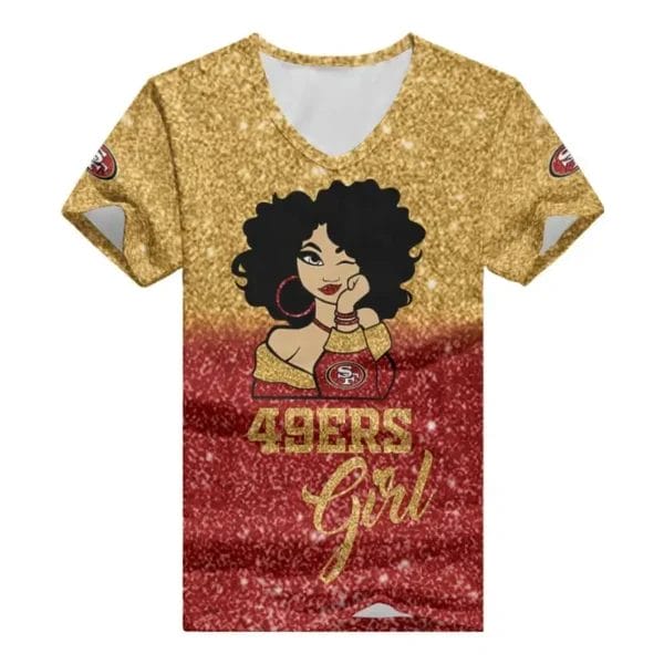 san francisco 49ers personalized summer v neck women t shirt bg35 uqvlw