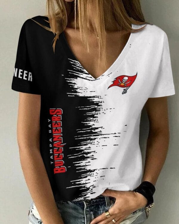 tampa bay buccaneers v neck women t shirt bg12 lek01