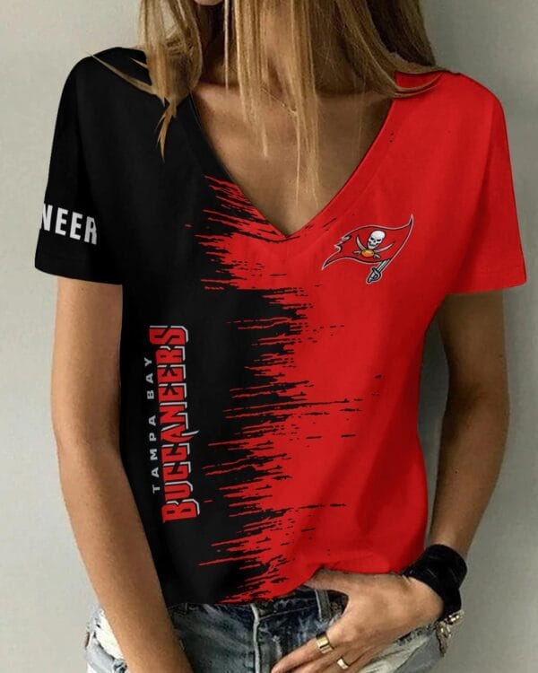 tampa bay buccaneers v neck women t shirt bg12 malga 1