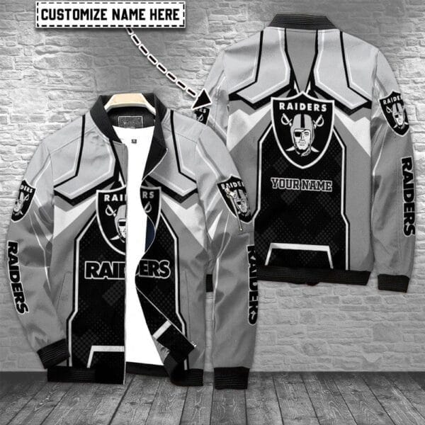 las vegas raiders personalized bomber jacket bg651 o3u9m