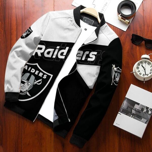 las vegas raiders personalized bomber jacket bg690