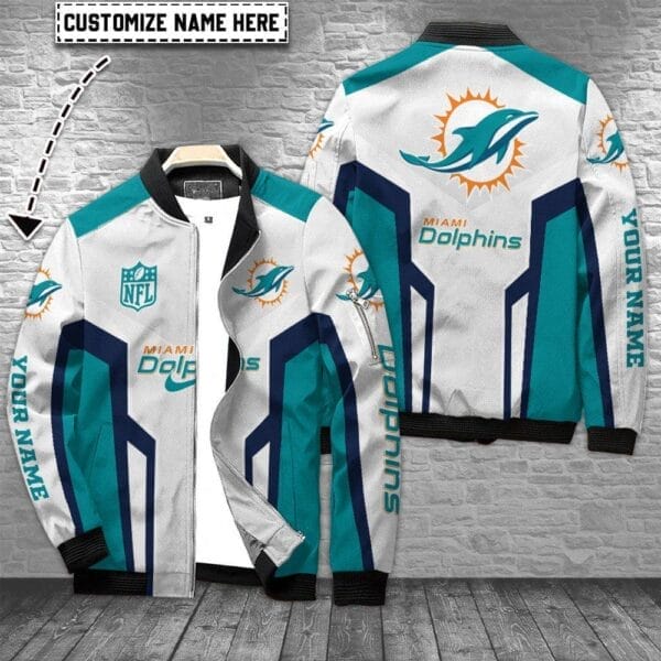 miami dolphins personalized bomber jacket bg657 it73f