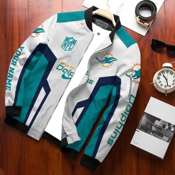 miami dolphins personalized bomber jacket bg657 r17bh