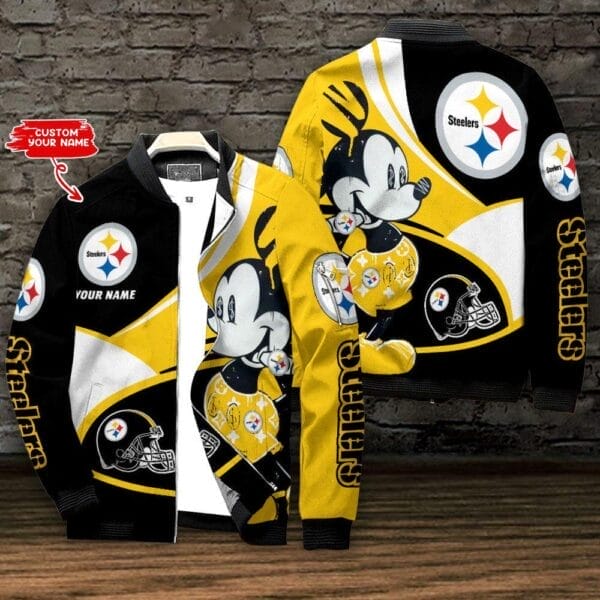 pittsburgh steelers personalized bomber jacket bg776 opfus