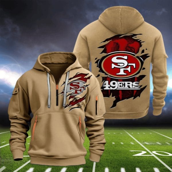 San Francisco 49ers New Personalized Quarter Zip Hoodie Limited Edition AMACOQZH000066 - Image 3