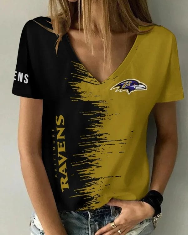 baltimore ravens summer v neck women t shirt bg26 oqbge