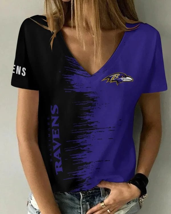 baltimore ravens summer v neck women t shirt bg26 ymagb