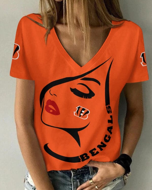 cincinnati bengals summer v neck women t shirt 129 0smfa