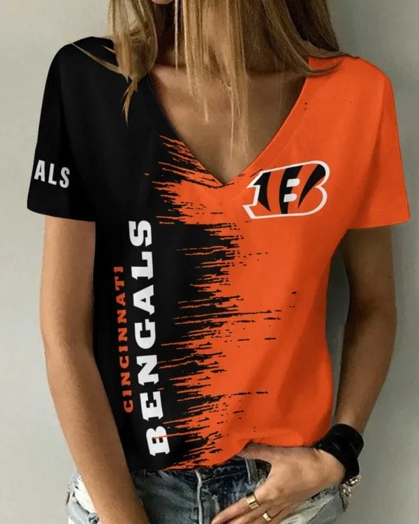 cincinnati bengals summer v neck women t shirt bg03