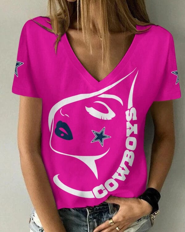 dallas cowboys summer v neck women t shirt 131