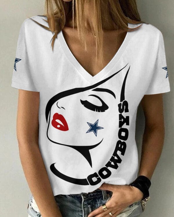 dallas cowboys summer v neck women t shirt 131 sn9df