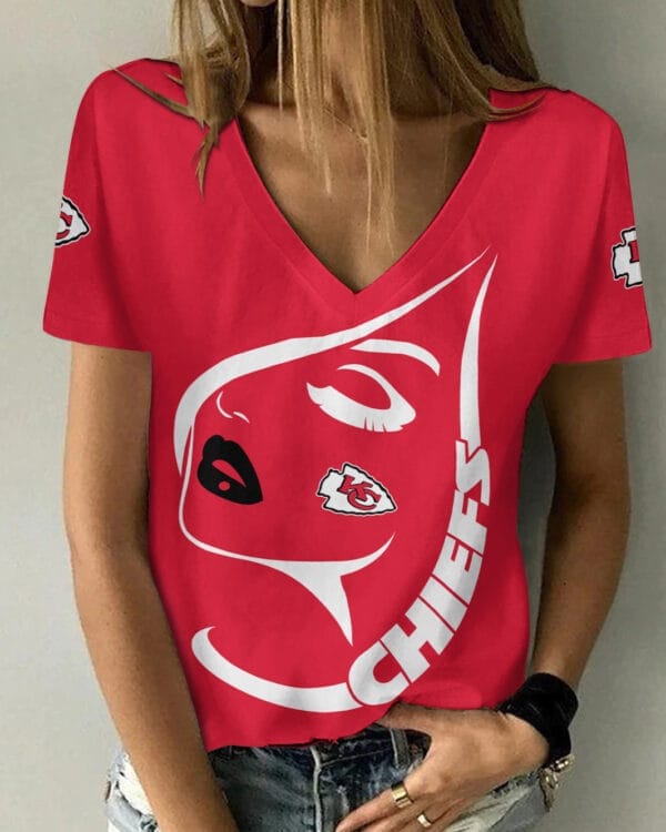 kansas city chiefs summer v neck women t shirt 133 2ihzn