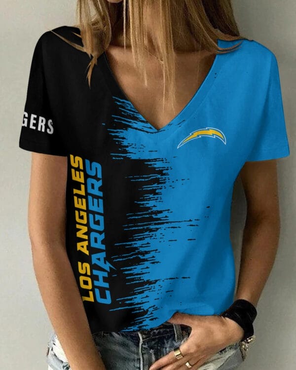 los angeles chargers summer v neck women t shirt bg15 fs6ha