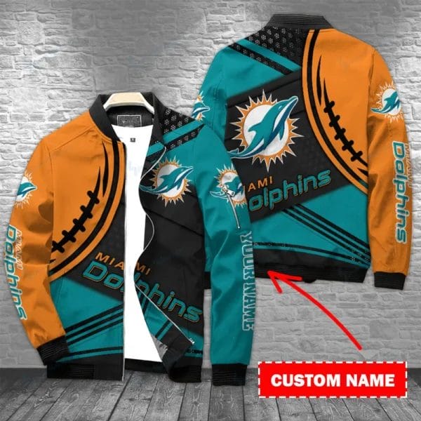 miami dolphins personalized bomber jacket bg453 rcisj