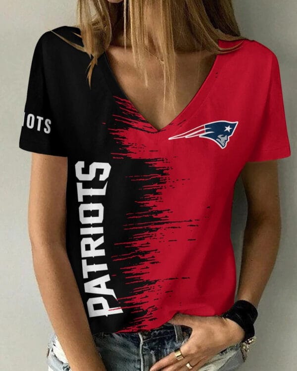 new england patriots summer v neck women t shirt bg08 jdwu0