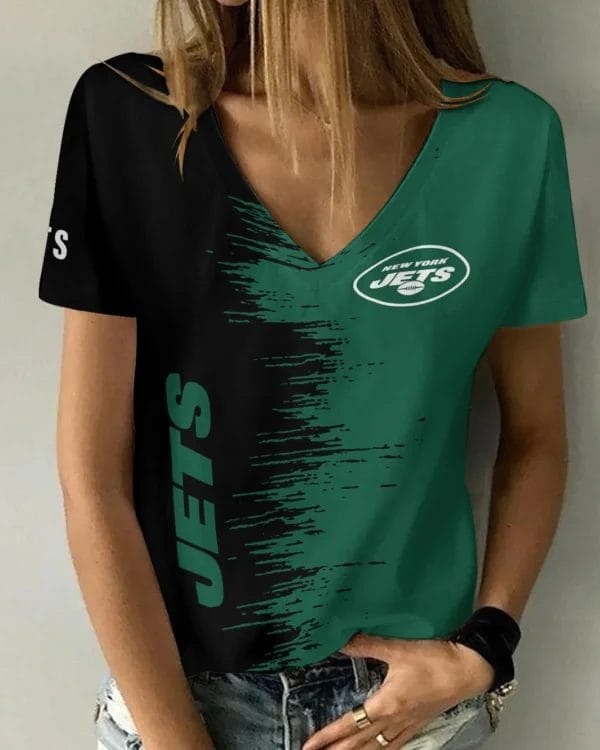 new york jets summer v neck women t shirt bg22 ut0qn