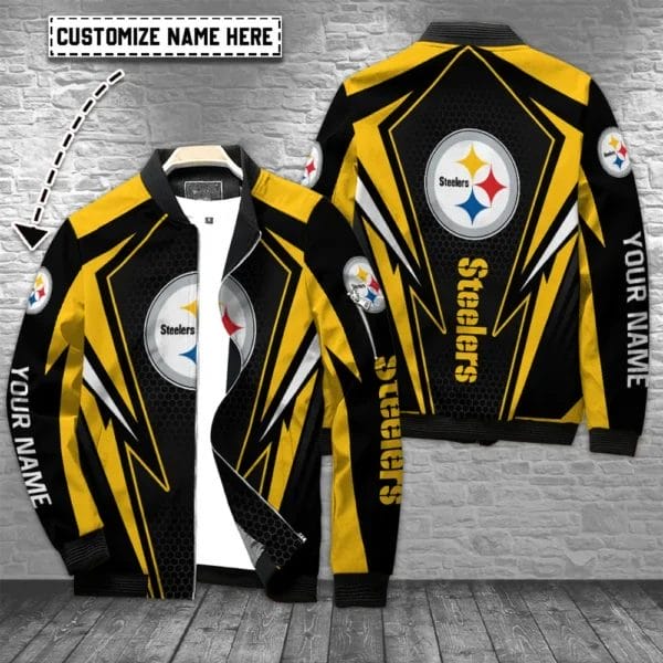 pittsburgh steelers personalized bomber jacket bg638 oqnay