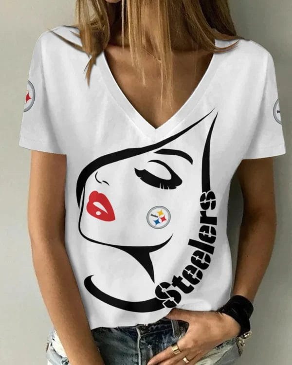 pittsburgh steelers summer v neck women t shirt 132 pkan1