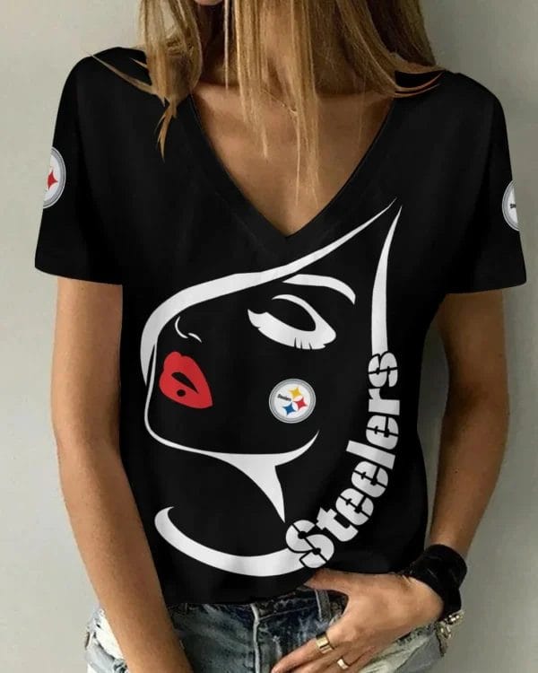 pittsburgh steelers summer v neck women t shirt 132 q980r